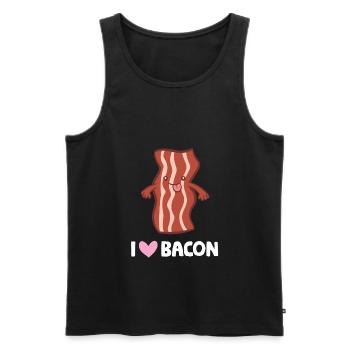Bacon Lover Breakfast Bacon I Love Bacon - Men's Premium Organic Tank Top - black - Front - AI Model Male 178 light (178cm)
