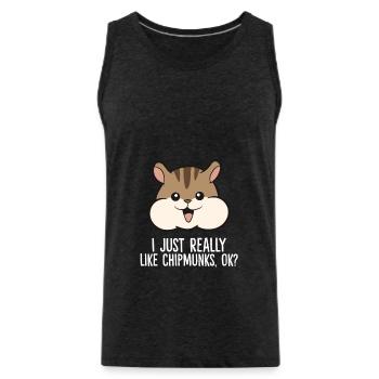 J’aime beaucoup les Chipmunks - Débardeur bio Premium Homme - charbon - Devant - Alexander (188cm)