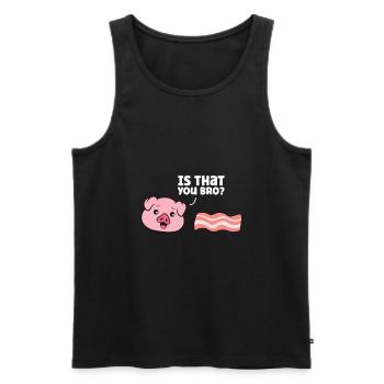 Lustiger Speck Schwein ist, dass Sie lustig - Männer Premium Bio Tank Top - Schwarz - Vorne - Michal (187cm)