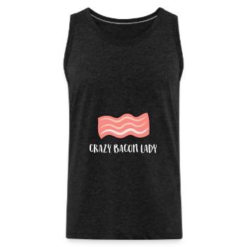 Bacon Lover Women Breakfasts Crazy Bacon Lady - Men's Premium Organic Tank Top - charcoal grey - Front - Alexander (188cm)
