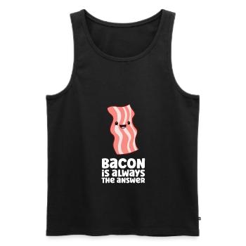 Bacon Is Always The Answer Funny Bacon - Men's Premium Organic Tank Top - black - Front - AI Model Male 178 light (178cm)