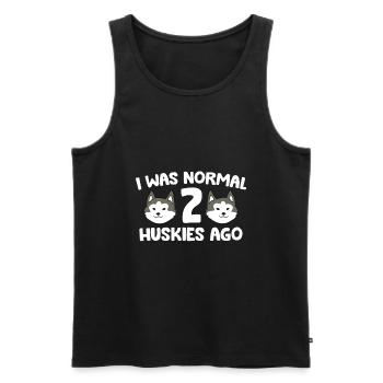 Ich war normal 2 Huskys vor Siberian Husky Hund - Männer Premium Bio Tank Top - Schwarz - Vorne - AI Model Male 178 light (178cm)