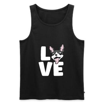 Boston Terrier Dog Owner Love Boston Terriers - Men's Premium Organic Tank Top - black - Front - Michal (187cm)