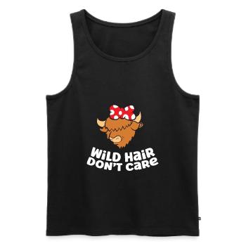 Drôle de Highland Cow Lover Wild Hair est - Débardeur bio Premium Homme - noir - Devant - Michal (187cm)