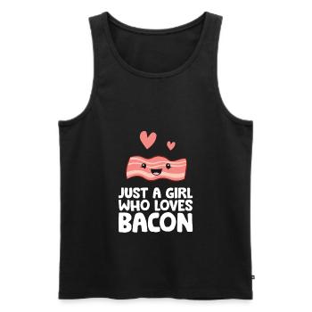 Nur ein Mädchen, das Speck liebt - Männer Premium Bio Tank Top - Schwarz - Vorne - Michal (187cm)