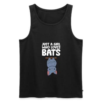 Juste une fille qui aime les chauves-souris - Débardeur bio Premium Homme - noir - Devant - Michal (187cm)