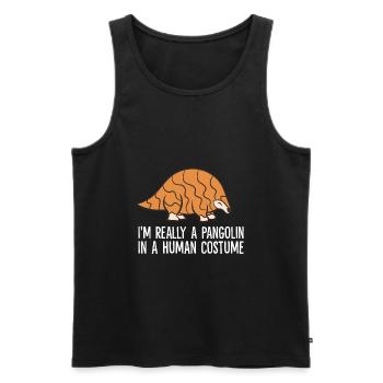 Je suis vraiment un pangolin dans un amour de costume humain - Débardeur bio Premium Homme - noir - Devant - Michal (187cm)