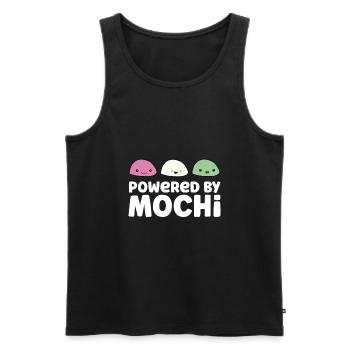 Powered by Mochi Japanisches Essen Kawaii Mochi - Männer Premium Bio Tank Top - Schwarz - Vorne - AI Model Male 178 light (178cm)