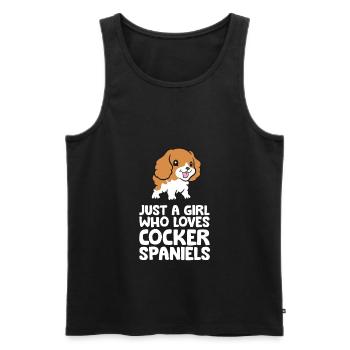 Just a Girl Who Loves Cocker Spaniels - Men's Premium Organic Tank Top - black - Front - Michal (187cm)