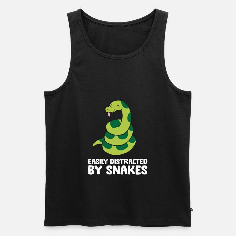 Easily Distracted By Snakes - Men's Premium Organic Tank Top - black