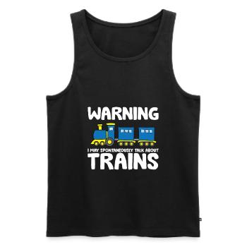 L’avertissement peut parler spontanément des trains - Débardeur bio Premium Homme - noir - Devant - Michal (187cm)
