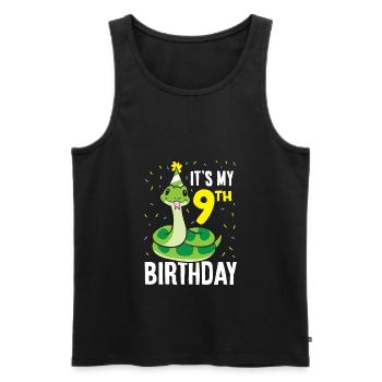 Snakes It's My 9th Birthday 9 Year Old Birthday - Männer Premium Bio Tank Top - Schwarz - Vorne - Michal (187cm)