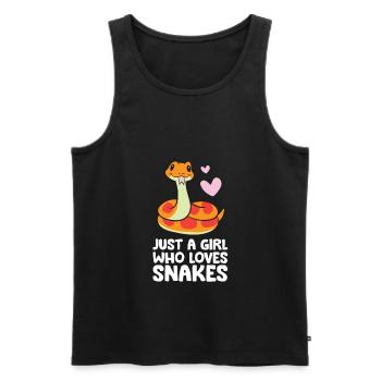 Juste une fille qui aime les serpents Serpent mignon - Débardeur bio Premium Homme - noir - Devant - AI Model Male 178 light (178cm)