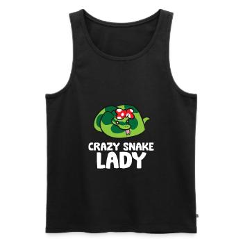 Crazy Snake Lady Women Love Snakes - Männer Premium Bio Tank Top - Schwarz - Vorne - AI Model Male 178 light (178cm)