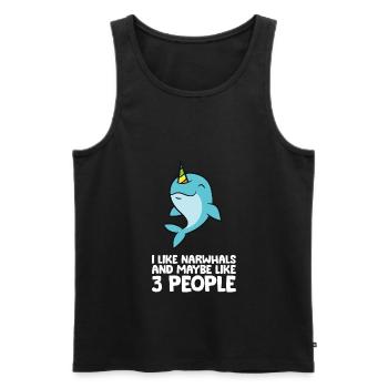 Ich mag Narwale und vielleicht 3 Menschen Narwale - Männer Premium Bio Tank Top - Schwarz - Vorne - AI Model Male 178 light (178cm)