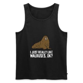 I Just Really Like Walruses Ok? Funny Walrus - Men's Premium Organic Tank Top - black - Front - Michal (187cm)