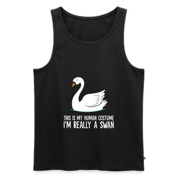 C’est mon costume humain, je suis vraiment un cygne - Débardeur bio Premium Homme - noir - Devant - Michal (187cm)