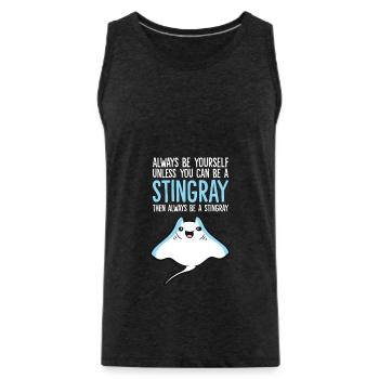Sei immer du selbst, außer du kannst ein - Männer Premium Bio Tank Top - Anthrazit - Vorne - Alexander (188cm)