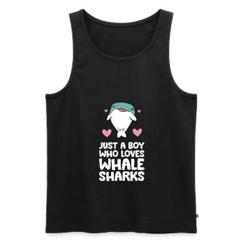 Just a Boy Who Loves Whale Sharks - Men's Premium Organic Tank Top - black - Front - Michal (187cm)
