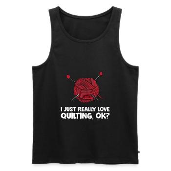 J’adore la courtepointe, d’accord? - Débardeur bio Premium Homme - noir - Devant - AI Model Male 178 light (178cm)