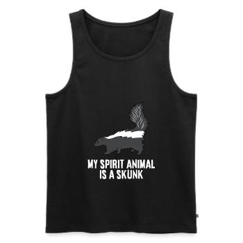 Mon animal d’âme est une mouffette - Débardeur bio Premium Homme - noir - Devant - Michal (187cm)