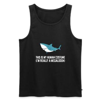 This Is My Human Costume I'm Really A Megalodon - Men's Premium Organic Tank Top - black - Front - Michal (187cm)