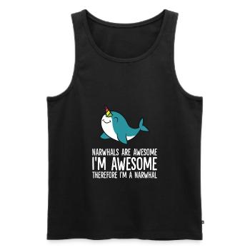 Narwhals Are Awesome. I'm Awesome Therefore I'm a - Männer Premium Bio Tank Top - Schwarz - Vorne - AI Model Male 178 light (178cm)