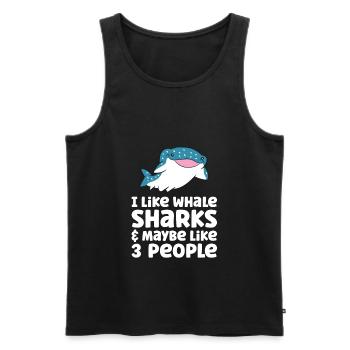 I Like Whale Sharks And Maybe Like 3 People - Men's Premium Organic Tank Top - black - Front - Michal (187cm)