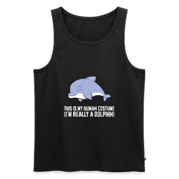 This Is My Human Costume I'm Really A Dolphin - Men's Premium Organic Tank Top - black - Front - Michal (187cm)