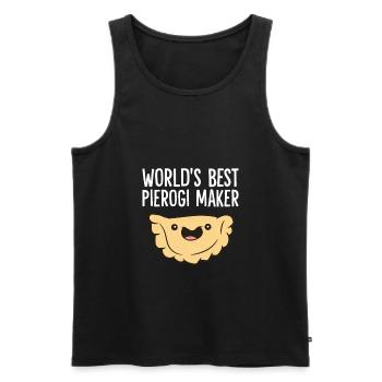 Polish Pierogi Maker World's Best Pierogi Maker - Men's Premium Organic Tank Top - black - Front - AI Model Male 178 light (178cm)