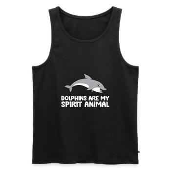 Dolphins Are My Spirit Animal - Men's Premium Organic Tank Top - black - Front - AI Model Male 178 light (178cm)