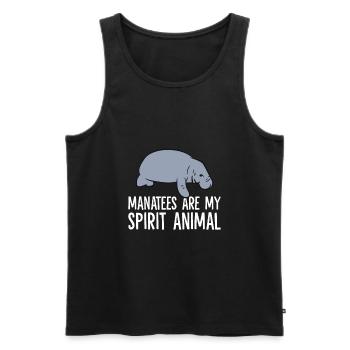 Manatees Are My Spirit Animal Funny Manatee - Men's Premium Organic Tank Top - black - Front - AI Model Male 178 light (178cm)