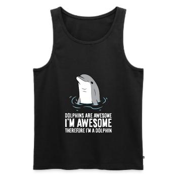 Dolphins Are Awesome. I'm Awesome Therefore I'm a - Men's Premium Organic Tank Top - black - Front - Michal (187cm)