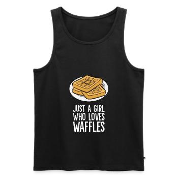 Nur ein Mädchen, das Waffeln liebt - Männer Premium Bio Tank Top - Schwarz - Vorne - AI Model Male 178 light (178cm)