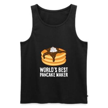 La meilleure crêperie du monde - Débardeur bio Premium Homme - noir - Devant - AI Model Male 178 light (178cm)