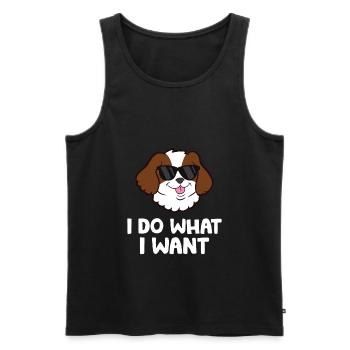 Ich mache was ich will Cavalier King Charles - Männer Premium Bio Tank Top - Schwarz - Vorne - AI Model Male 178 light (178cm)