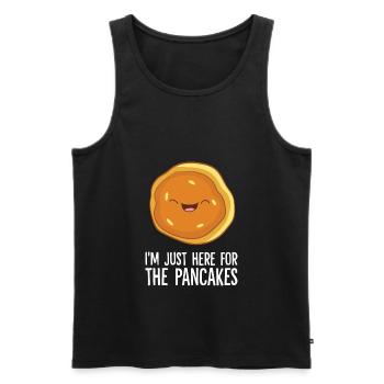 Amateurs de crêpes, je ne suis qu’à cause de la - Débardeur bio Premium Homme - noir - Devant - AI Model Male 178 light (178cm)