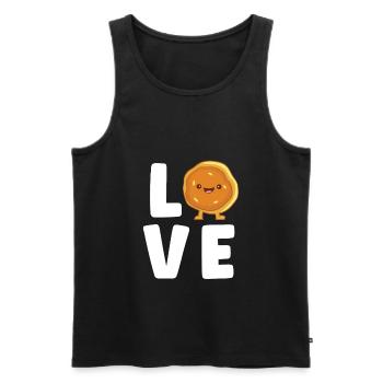 Amateur de crêpes Kawaii Breakfast Food Crêpe mignonne - Débardeur bio Premium Homme - noir - Devant - AI Model Male 178 light (178cm)
