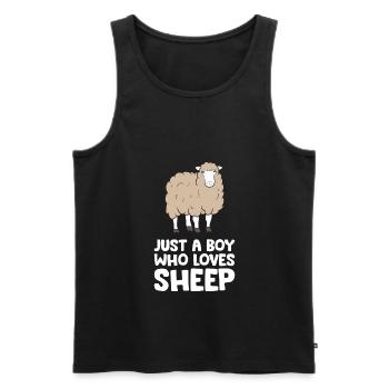 Just a Boy Who Loves Sheep Sheep Farm Animal - Men's Premium Organic Tank Top - black - Front - AI Model Male 178 light (178cm)