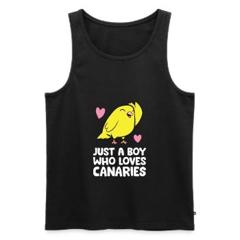 Just a Boy Who Loves Canaries Cute Canary Bird - Men's Premium Organic Tank Top - black - Front - Michal (187cm)