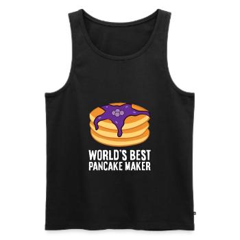 Pancakes Petit déjeuner Matin Meilleur du monde - Débardeur bio Premium Homme - noir - Devant - Michal (187cm)