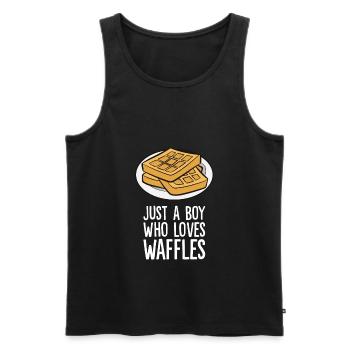 Nur ein Junge, der Waffeln liebt - Männer Premium Bio Tank Top - Schwarz - Vorne - AI Model Male 178 light (178cm)