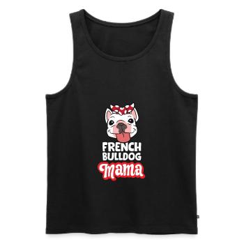 Frenchie Mama Französische Bulldogge Mama - Männer Premium Bio Tank Top - Schwarz - Vorne - Michal (187cm)