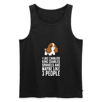 J’aime cavalier King Charles Spaniels et peut-être 3 - Débardeur bio Premium Homme - noir - Devant - AI Model Male 178 light (178cm)