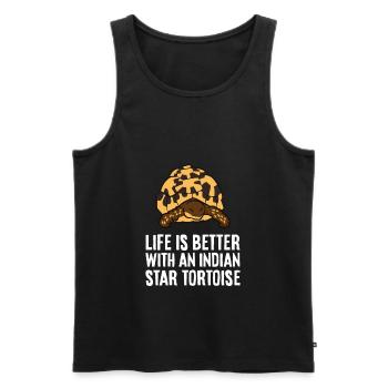 Das Leben ist besser mit indischen - Männer Premium Bio Tank Top - Schwarz - Vorne - AI Model Male 178 light (178cm)