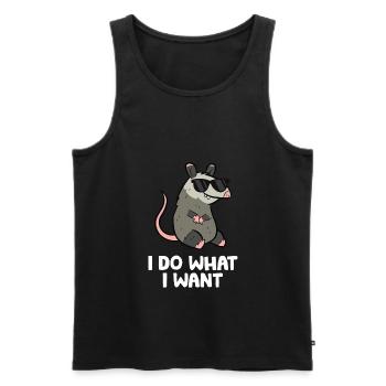 Opossum Ich mache was ich will Niedliches Opossum - Männer Premium Bio Tank Top - Schwarz - Vorne - Michal (187cm)