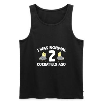 J’étais normal il y a 2 Cockatiels Drôle Cockatiel - Débardeur bio Premium Homme - noir - Devant - AI Model Male 178 light (178cm)