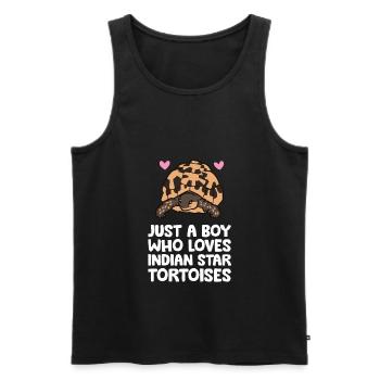 Nur ein Junge, der indische Sternschildkröten - Männer Premium Bio Tank Top - Schwarz - Vorne - AI Model Male 178 light (178cm)