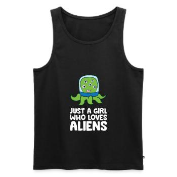 Just a Girl Who Loves Aliens - Men's Premium Organic Tank Top - black - Front - Michal (187cm)