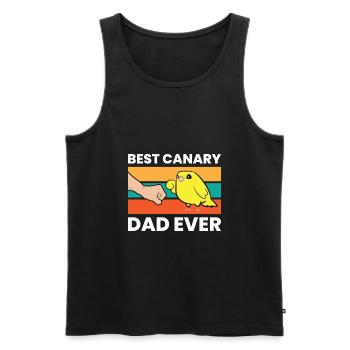 Best Canary Dad Ever - Men's Premium Organic Tank Top - black - Front - Michal (187cm)